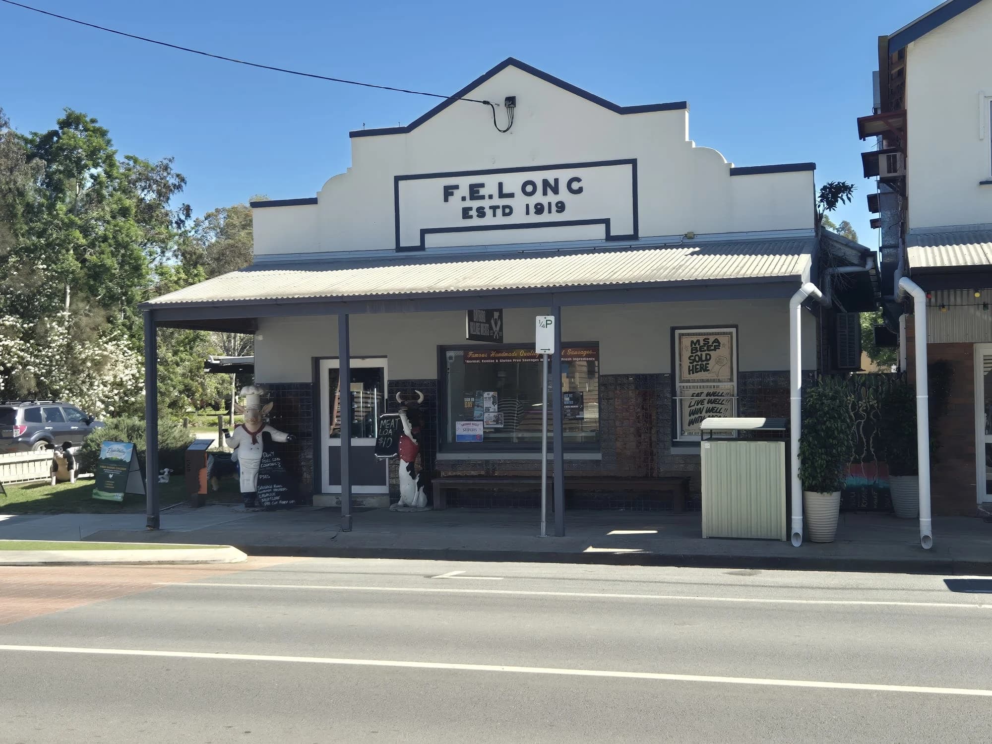 The F. E. Long heritage shopfront on a Dayboro street.
